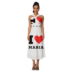 I Love Maria Sleeveless Cross Front Cocktail Midi Chiffon Dress by ilovewhateva