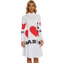 I love maria Long Sleeve Shirt Collar A-Line Dress View1