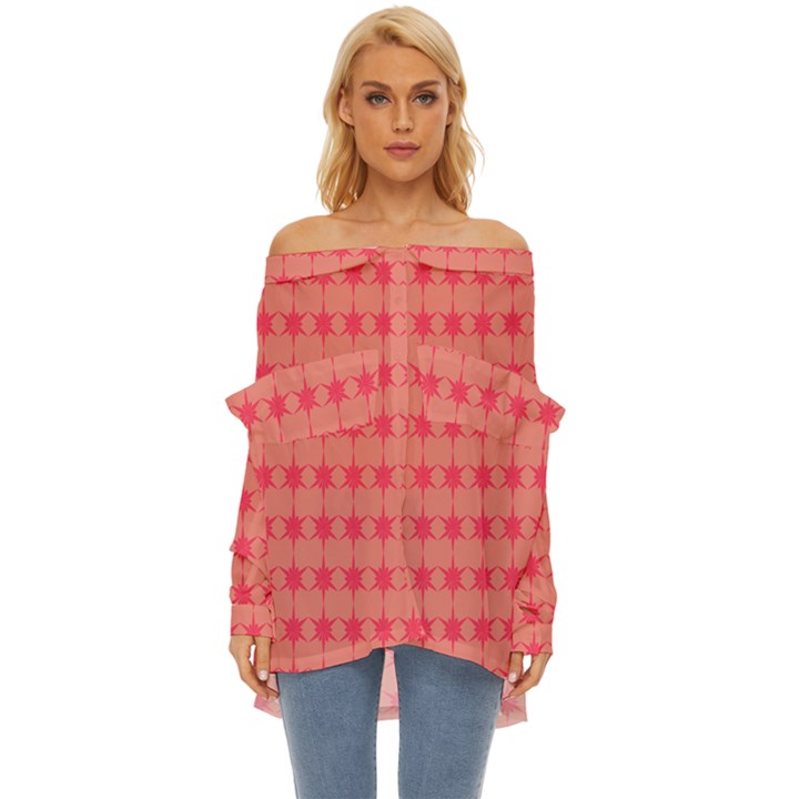 Pattern 142 Off Shoulder Chiffon Pocket Shirt