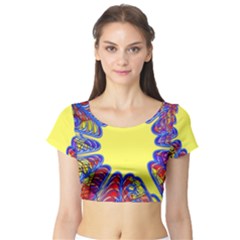 Explosion Big Bang Colour Structure Short Sleeve Crop Top by Semog4