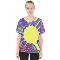 Explosion Big Bang Colour Structure V-neck Dolman Drape Top by Semog4