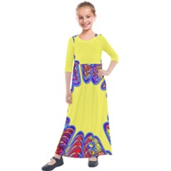 Explosion Big Bang Colour Structure Kids  Quarter Sleeve Maxi Dress by Semog4