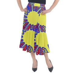 Explosion Big Bang Colour Structure Midi Mermaid Skirt by Semog4