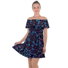 Artificial Intelligence Network Off Shoulder Velour Dress by Semog4