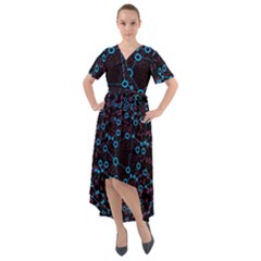 Artificial Intelligence Network Front Wrap High Low Dress