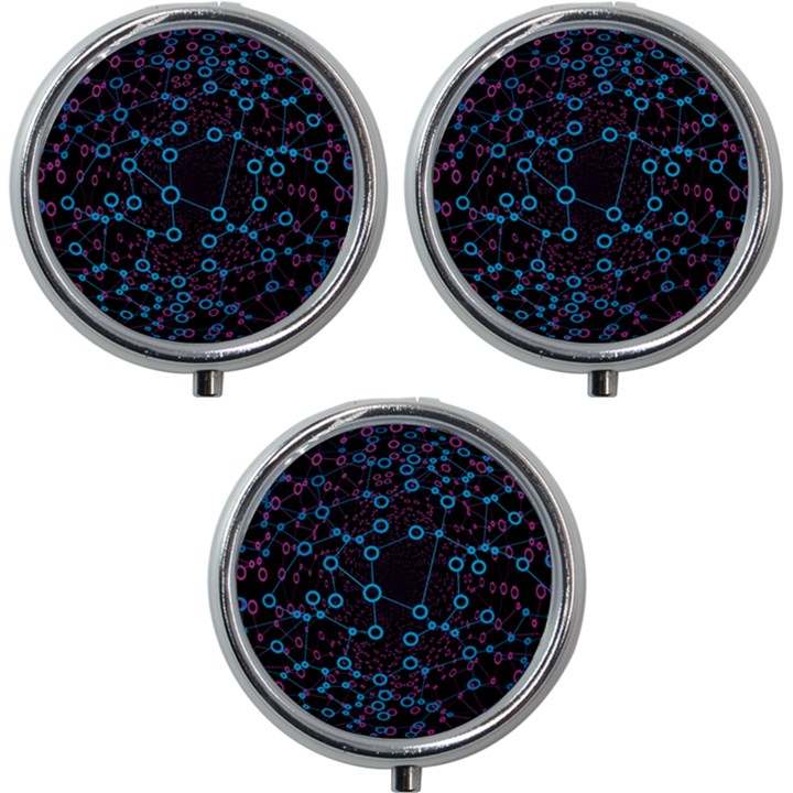 Artificial Intelligence Network Mini Round Pill Box (Pack of 3)