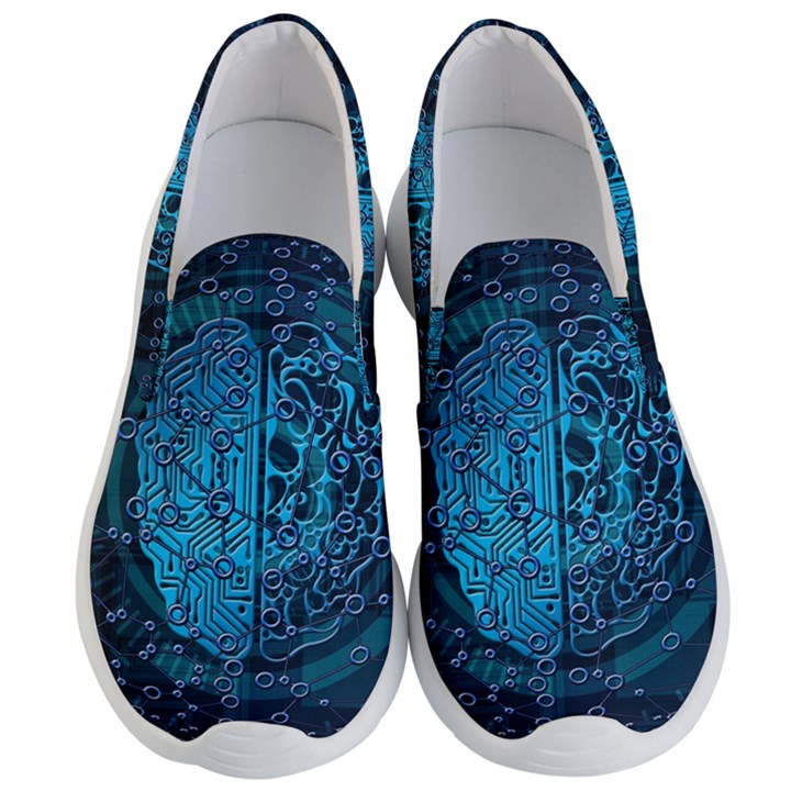 Artificial Intelligence Network Blue Art Men s Lightweight Slip Ons