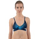 Artificial Intelligence Network Blue Art Wrap Around Bikini Top View1