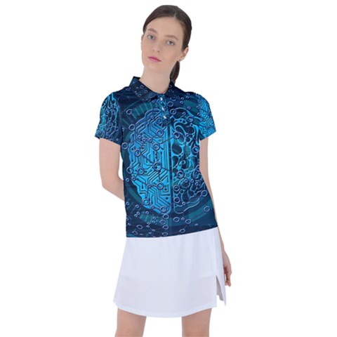 Artificial Intelligence Network Blue Art Women s Polo Tee by Semog4