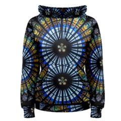 Mandala Floral Rose Window Strasbourg Cathedral France Women s Pullover Hoodie by Semog4