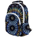 Mandala Floral Rose Window Strasbourg Cathedral France Rounded Multi Pocket Backpack View1