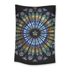 Mandala Floral Rose Window Strasbourg Cathedral France Small Tapestry by Semog4