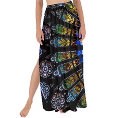 Mandala Floral Rose Window Strasbourg Cathedral France Maxi Chiffon Tie-up Sarong by Semog4