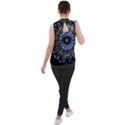 Mandala Floral Rose Window Strasbourg Cathedral France Mock Neck Chiffon Sleeveless Top View2