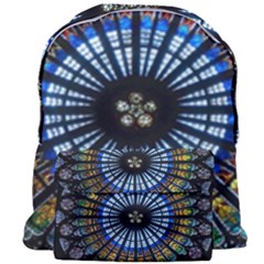 Mandala Floral Rose Window Strasbourg Cathedral France Giant Full Print Backpack by Semog4