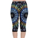 Mandala Floral Rose Window Strasbourg Cathedral France Velvet Capri Leggings  View2