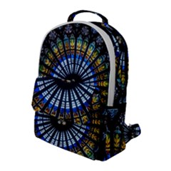 Mandala Floral Rose Window Strasbourg Cathedral France Flap Pocket Backpack (large) by Semog4