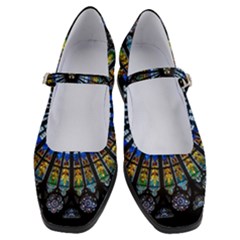 Mandala Floral Rose Window Strasbourg Cathedral France Women s Mary Jane Shoes by Semog4