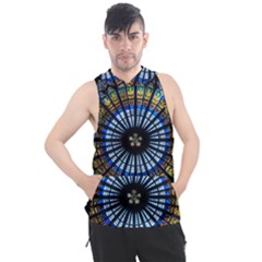 Mandala Floral Rose Window Strasbourg Cathedral France Men s Sleeveless Hoodie by Semog4