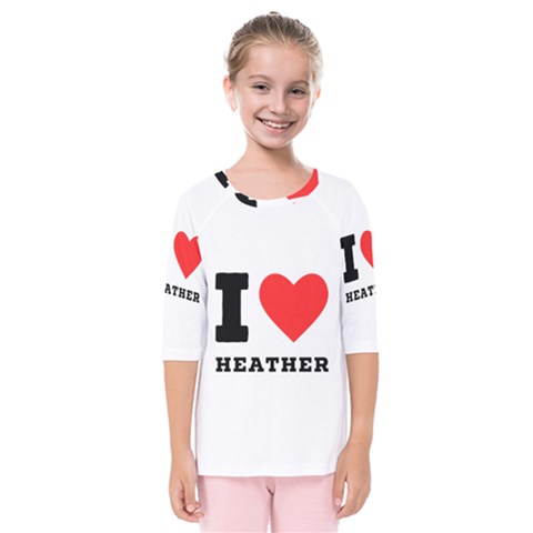 I Love Heather Kids  Quarter Sleeve Raglan Tee by ilovewhateva