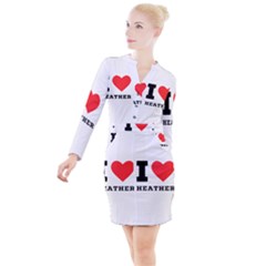 I Love Heather Button Long Sleeve Dress by ilovewhateva