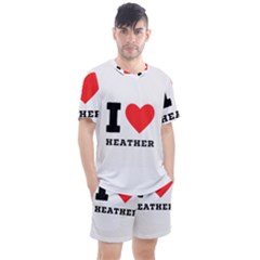 I love heather Men s Mesh Tee and Shorts Set