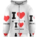 I love heather Kids  Zipper Hoodie Without Drawstring View1