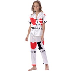 I Love Heather Kids  Satin Short Sleeve Pajamas Set by ilovewhateva