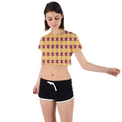 Pattern 141 Tie Back Short Sleeve Crop Tee by GardenOfOphir