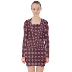 Pattern 150 V-neck Bodycon Long Sleeve Dress by GardenOfOphir