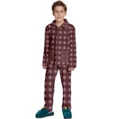 Pattern 150 Kids  Long Sleeve Velvet Pajamas Set by GardenOfOphir