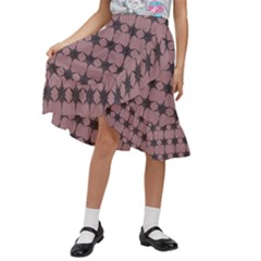 Pattern 151 Kids  Ruffle Flared Wrap Midi Skirt by GardenOfOphir