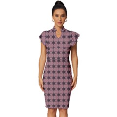 Pattern 151 Vintage Frill Sleeve V-neck Bodycon Dress by GardenOfOphir