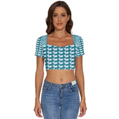 Pattern 157 Short Sleeve Square Neckline Crop Top  by GardenOfOphir