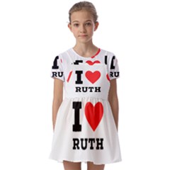 I Love Ruth Kids  Short Sleeve Pinafore Style Dress by ilovewhateva