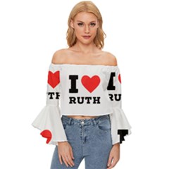 I Love Ruth Off Shoulder Flutter Bell Sleeve Top by ilovewhateva