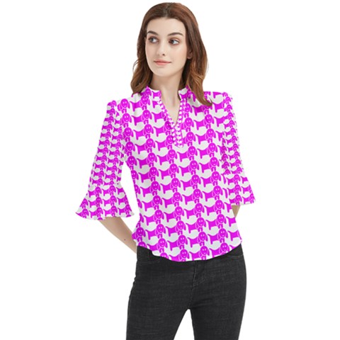 Pattern 159 Loose Horn Sleeve Chiffon Blouse by GardenOfOphir