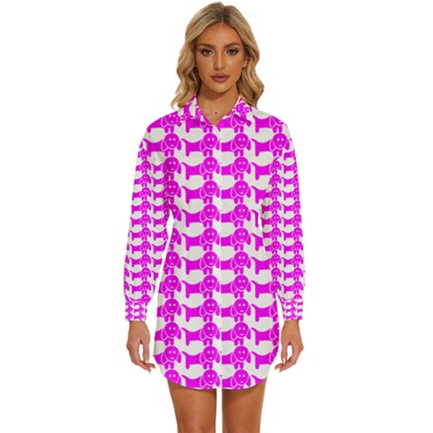 Pattern 159 Womens Long Sleeve Shirt Dress by GardenOfOphir