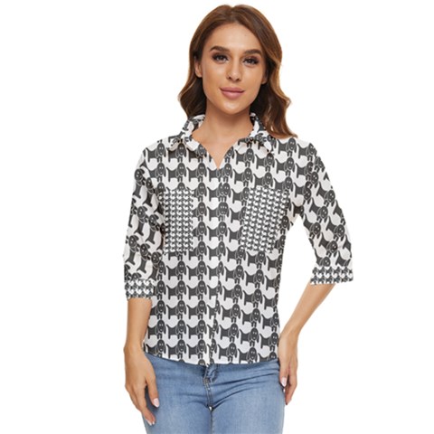 Pattern 160 Women s Quarter Sleeve Pocket Shirt by GardenOfOphir