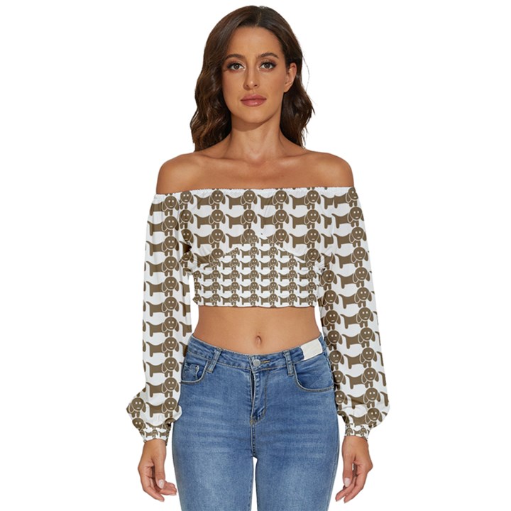 Pattern 161 Long Sleeve Crinkled Weave Crop Top