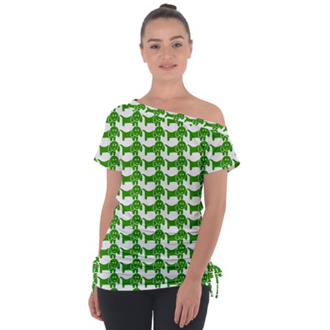 Pattern 163 Off Shoulder Tie-up Tee by GardenOfOphir