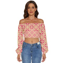 Pattern 166 Long Sleeve Crinkled Weave Crop Top