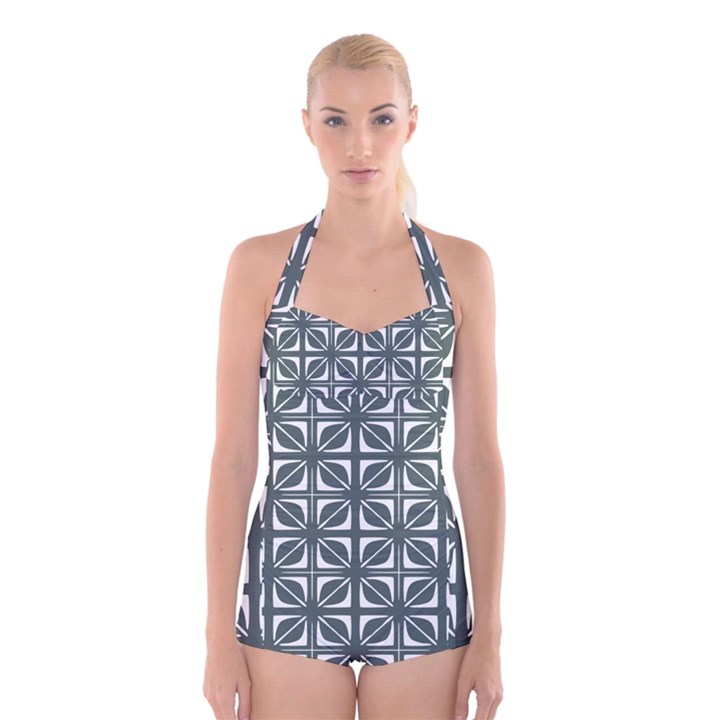 Pattern 167 Boyleg Halter Swimsuit 