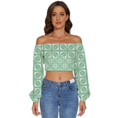 Pattern 168 Long Sleeve Crinkled Weave Crop Top