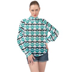 Pattern 171 High Neck Long Sleeve Chiffon Top by GardenOfOphir