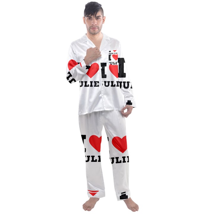 I love julie Men s Long Sleeve Satin Pajamas Set