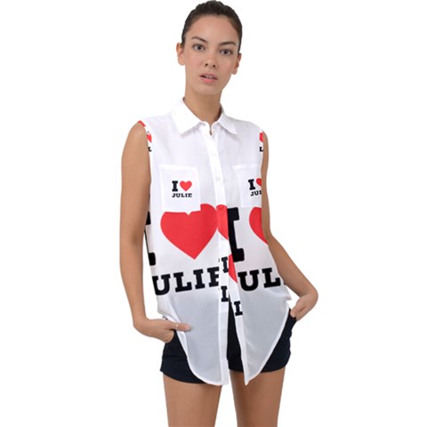 I Love Julie Sleeveless Chiffon Button Shirt by ilovewhateva