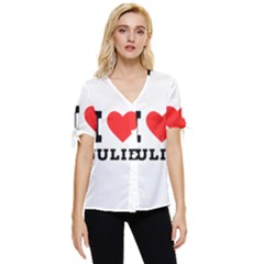 I Love Julie Bow Sleeve Button Up Top by ilovewhateva