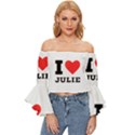 I love julie Off Shoulder Flutter Bell Sleeve Top View1