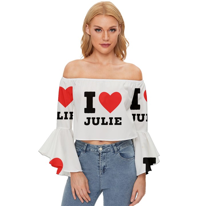 I love julie Off Shoulder Flutter Bell Sleeve Top